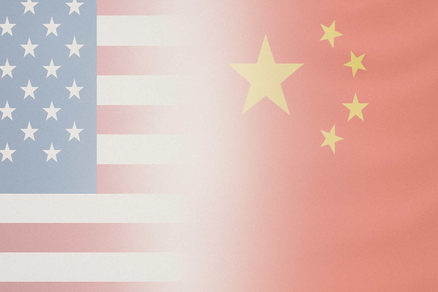 US and China flags on trade documents representing the trade war