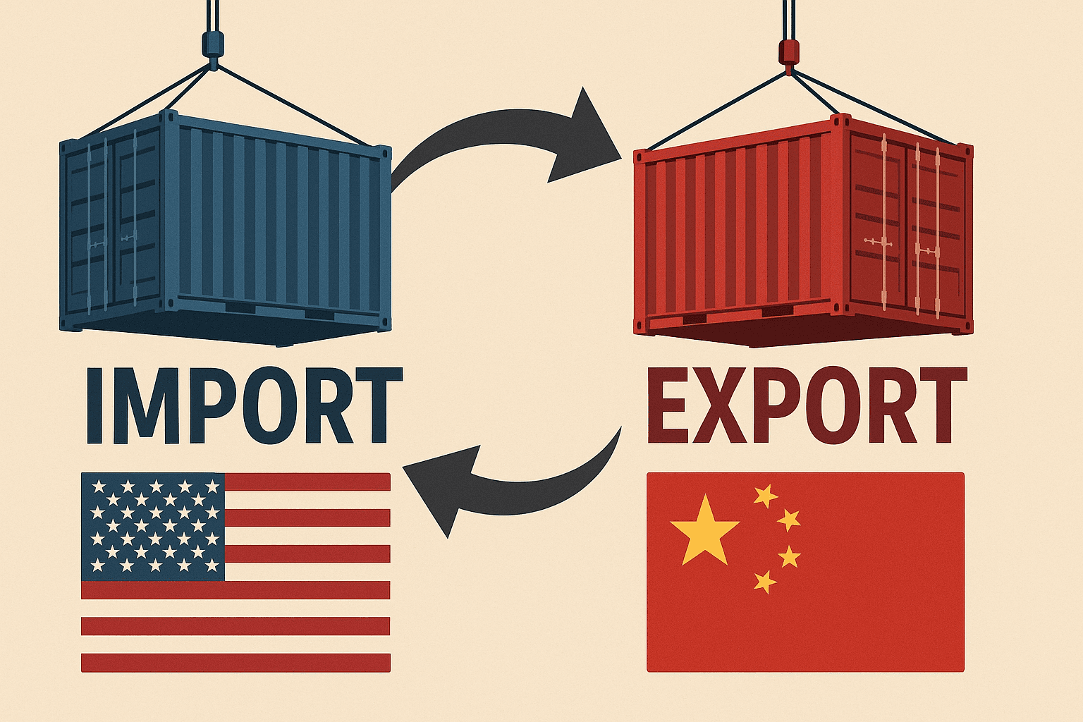US-China trade import and export flow visualization